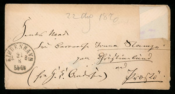 Brev fra H.C. Andersen til Jonna Stampe (22/08-1870)